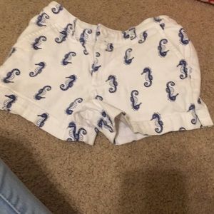 White and blue shorts